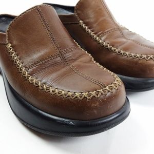 Dansko Professional Brown Leather Clogs Mules